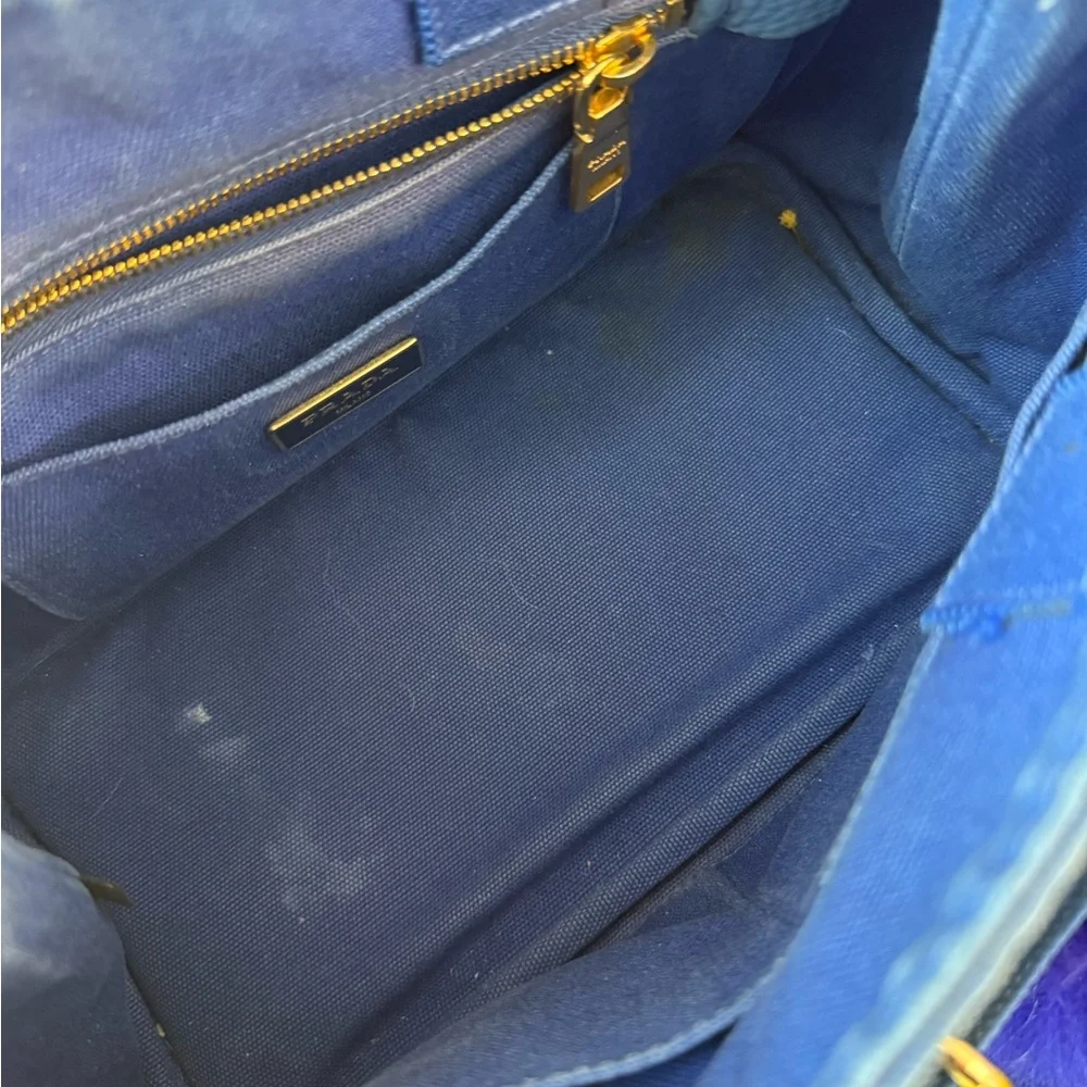 Prada Royal Blue Canvas Tote - Picture 4 of 12
